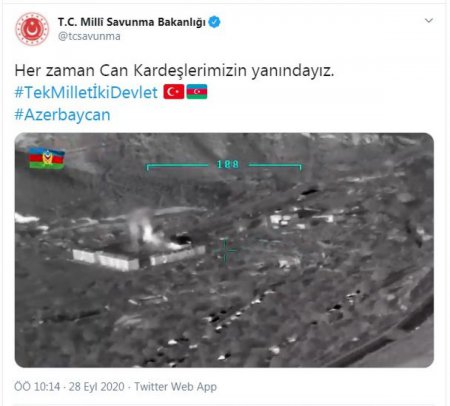   Türkiyə Milli Müdafiə Nazirliyi Azərbaycana dəstək videosunun paylaşıb.