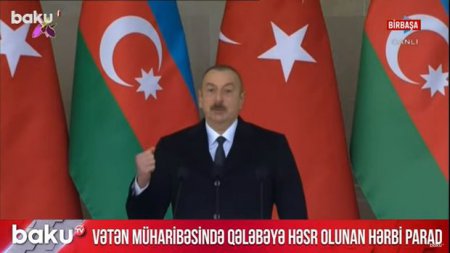 İlham Əliyev: “Demişdim, Zəfər günü gələcək, o gün gəldi. Eşq olsun Azərbaycan ordusuna!”